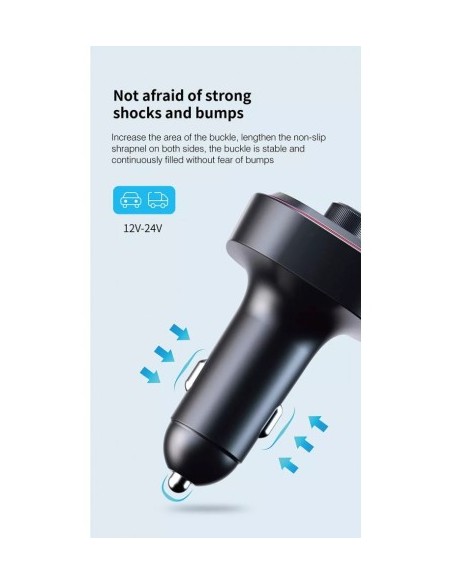 FM Modulator 12-24V Bluetooth 5.0 with Fast Charge Car Charger Function - C21