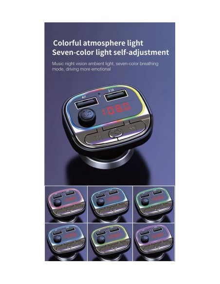 FM Modulator 12-24V Bluetooth 5.0 with Fast Charge Car Charger Function - C21