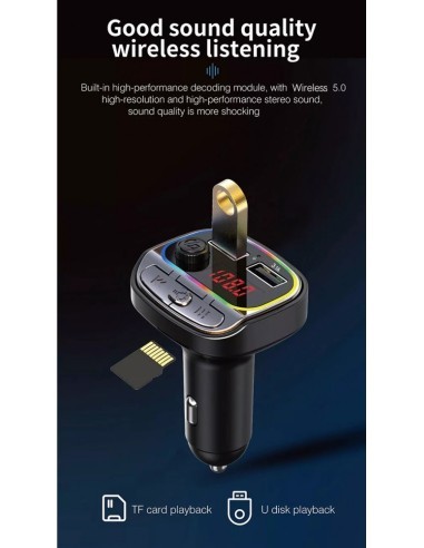 FM Modulator 12-24V Bluetooth 5.0 with Fast...