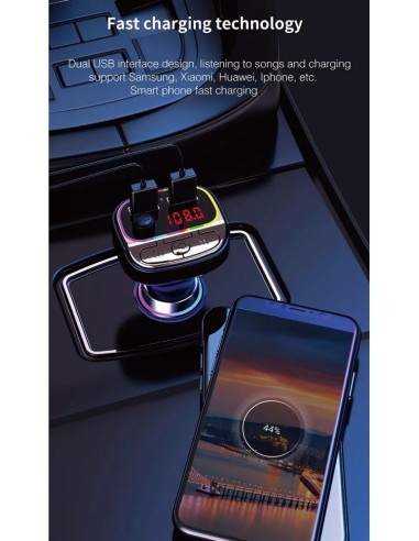 FM Modulator 12-24V Bluetooth 5.0 with Fast...