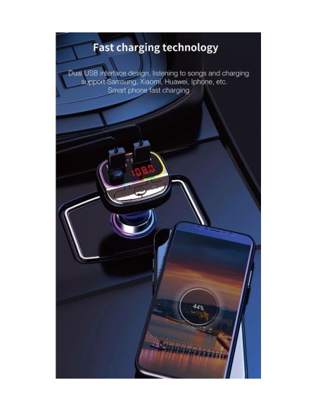 FM Modulator 12-24V Bluetooth 5.0 with Fast Charge Car Charger Function - C21