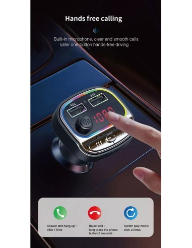 FM Modulator 12-24V Bluetooth 5.0 with Fast...