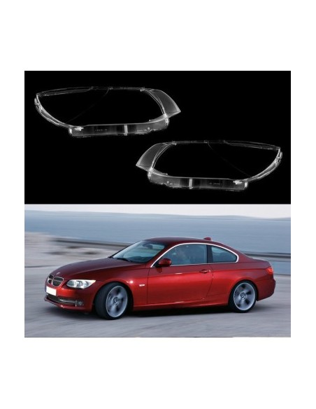 Set of 2 headlight glasses for BMW Series 3 E92/E93 Coupe/Cabrio Facelift LCI (2009 - 2013)