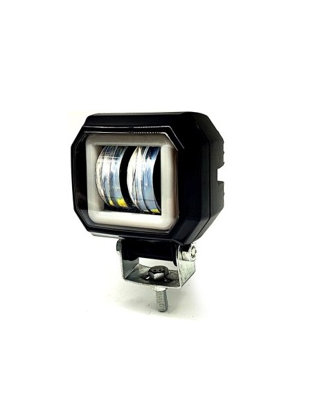 LED проектор с angel eyes за офроуд автомобили, мотоциклети, ATV, 20W мощност, 1800 лумена яркост