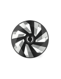 16" Vector RC Silver & Black Wheel Cap Set, 4 Pieces,...