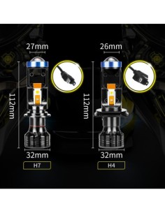 Bi Led H7 Lenses 50W Power 6000 Lumens 12V 2