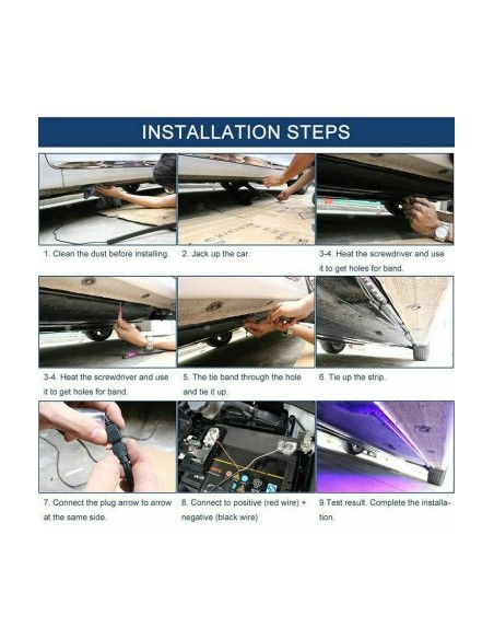 Car Under Lighting Kit Symphony, dynamic, RGB multicolor with remote control and phone app 12V, 2x150cm and 2x120cm