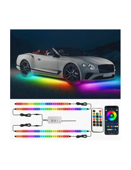 Car Under Lighting Kit Symphony, dynamic, multicolor RGB with remote control and phone app 12V, 2x120cm and 2x90cm
