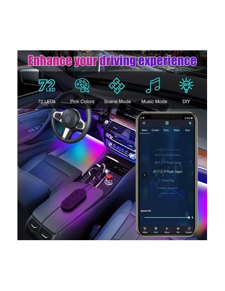 Symphony Ambient Light Kit, Dynamic, RGB with remote control, 12V, 12 LEDs, 22 cm