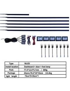Wireless LED Ambient Light Kit, Acrylic 18 in 1 - Doors,... 2