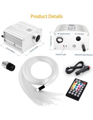 RGBW Twinkle Star Ceiling Fiber Optic Kit with...