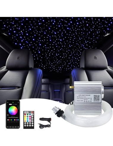 RGBW Twinkle Star Ceiling Fiber Optic Kit with...
