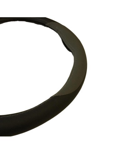 Gray Eco-Leather Steering Wheel Cover 37-39 cm