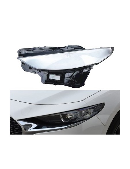 Left headlight glass for Mazda 3 Generation 4 (2019 - present)