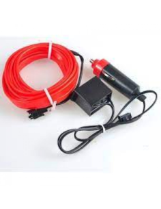 Electroluminescent Neon Wire Car 2m with Red Light, with Driver and Cigarette Lighter Plug