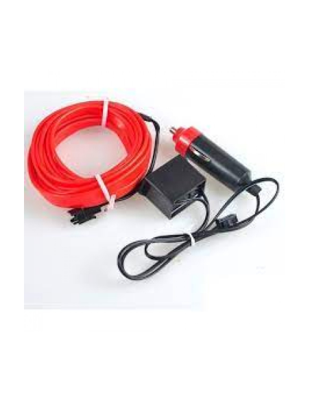 Electroluminescent Neon Wire Car 2m with Red Light, with Driver and Cigarette Lighter Plug