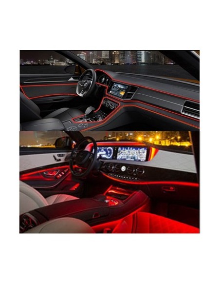 Electroluminescent Neon Wire Car 2m with Red Light, with Driver and Cigarette Lighter Plug