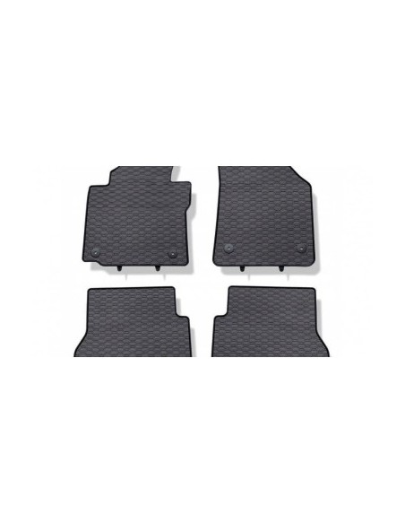 Rubber floor mat set compatible with Volkswagen Caddy models (2003-2019)