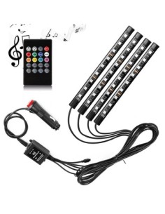 Kit 4 Lumini Ambientale RGB με τηλεχειριστήριο, 12V, 9... 2