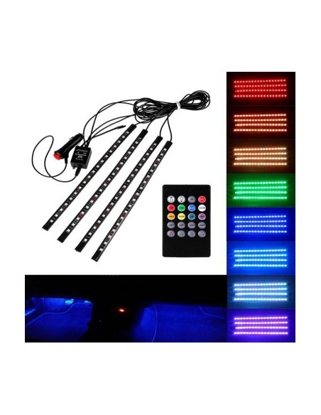 Kit 4 RGB Ambient Lights with remote control, 12V, 18 LED, 32 cm LAL-18