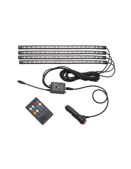 Kit 4 Φωτιστικά Περιβάλλοντος RGB με τηλεχειριστήριο, 12V, 18 LED, 32 cm LAL-18