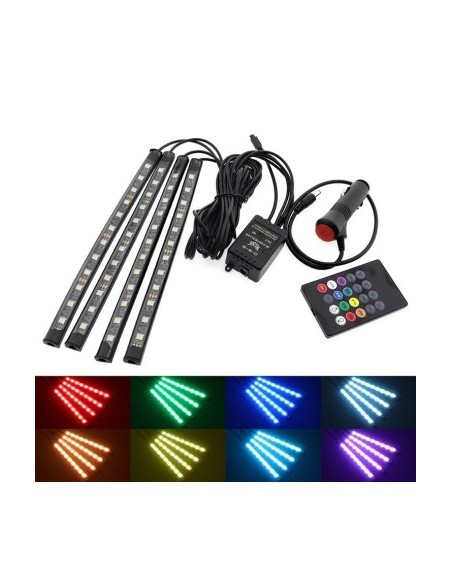 Kit 4 Lumini Ambientale RGB with remote control, 12V, 12 LED, 22 cm LAL-12