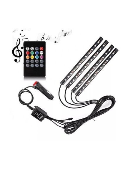 Kit 4 Lumini Ambientale RGB with remote control, 12V, 12 LED, 22 cm LAL-12