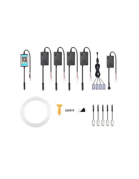 Wireless Ambient Light Kit 9 in 1 for dashboard, doors, and feet RGB with AMB-02 Application