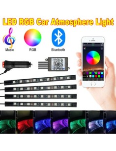 Kit 4 Ambient Lights RGB with Bluetooth Phone App, 12V, 9...