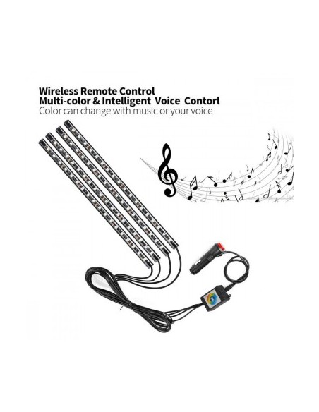 Kit 4 Ambient RGB Lights with Bluetooth Phone App, 12V, 18 LED, 32 cm LAL-18