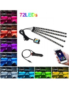 Kit 4 Ambient RGB Lights with Bluetooth Phone App, 12V,...