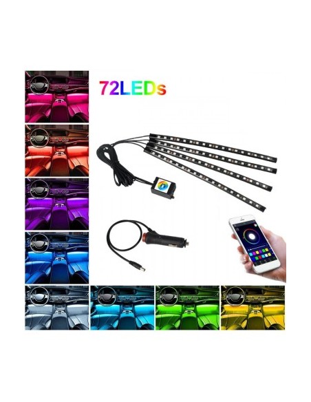 Kit 4 Ambient RGB Lights with Bluetooth Phone App, 12V, 18 LED, 32 cm LAL-18
