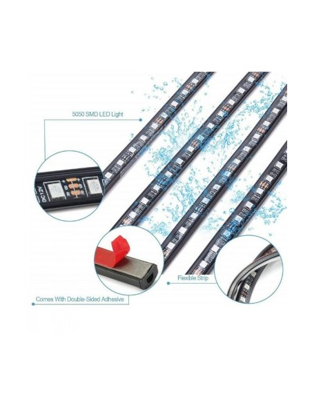 Kit 4 Ambient RGB Lights with Bluetooth Phone App, 12V, 18 LED, 32 cm LAL-18