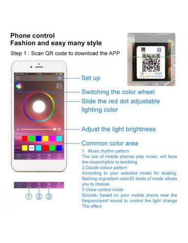 Kit 4 Ambient RGB Lights with Bluetooth Phone...