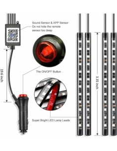 Kit 4 RGB Ambient Fény, Bluetooth Telefon Alkalmazással,... 2
