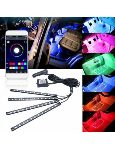 Kit 4 Ambient Lights RGB with Bluetooth Phone...
