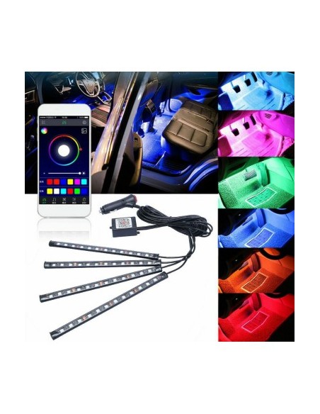 Kit 4 Ambient Lights RGB with Bluetooth Phone App, 12V, 12 LED, 22 cm LAL-12