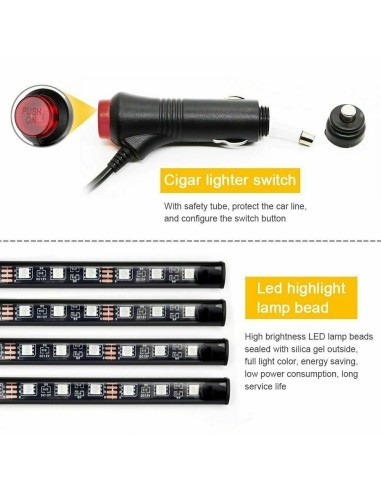Kit 4 Ambient Lights RGB with Bluetooth Phone...
