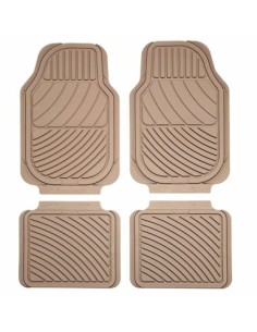 Universal car mats, 4 pcs made of durable rubber, Beige,...