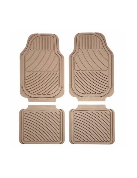 Universal car mats, 4 pcs made of durable rubber, Beige, CarPlus