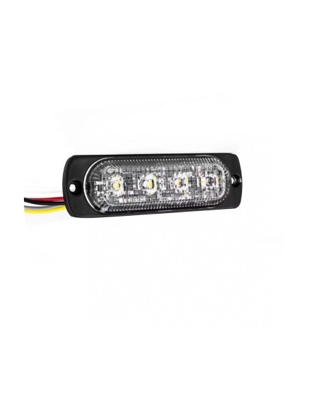 LED Strobe Light with 4 LEDs, White Light, 12V-24V WL-52025T-4LED-ALB