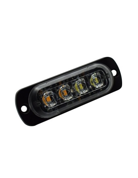 LED Strobe Light with 4 LEDs, ORANGE Light, 12V-24V WL-52025T-4LED-ORANGE