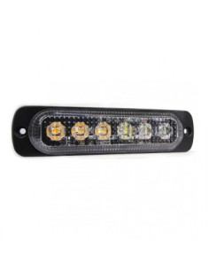 LED Stroboscopic Lamp with 6 LEDs, Orange Light, 12V-24V...