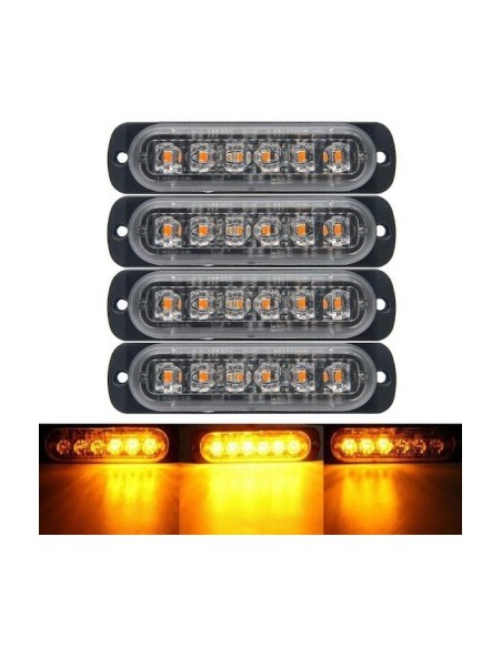 LED Stroboscopic Lamp with 6 LEDs, Orange Light, 12V-24V WL-52025T-6LED-PORTOCALIU