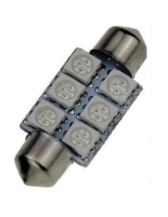 Red LED Car Light with 6 SMD 36 mm