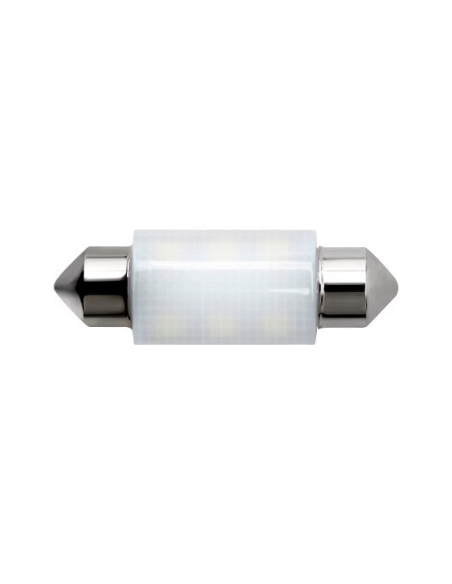 Λευκό LED αυτοκινήτου, C5W, κεραμικό Canbus Sofit με 6 SMD, 12V, 41 mm