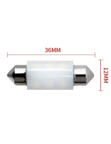 White Car LED, C5W, Ceramic Canbus Sofit with 6...