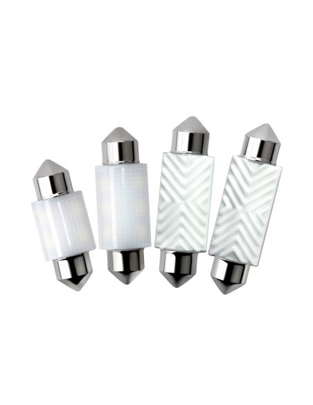 Λευκό LED αυτοκινήτου, C5W, κεραμικό Canbus Sofit με 6 SMD, 12V, 41 mm