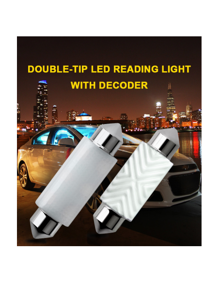 White Car LED, C5W, Ceramic Canbus Sofit with 6 SMD, 12V, 41 mm