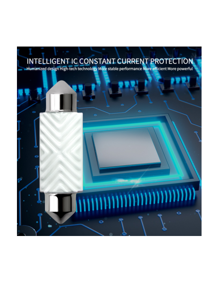 White Car LED, C5W, Ceramic Canbus Sofit with 6 SMD, 12V, 41 mm